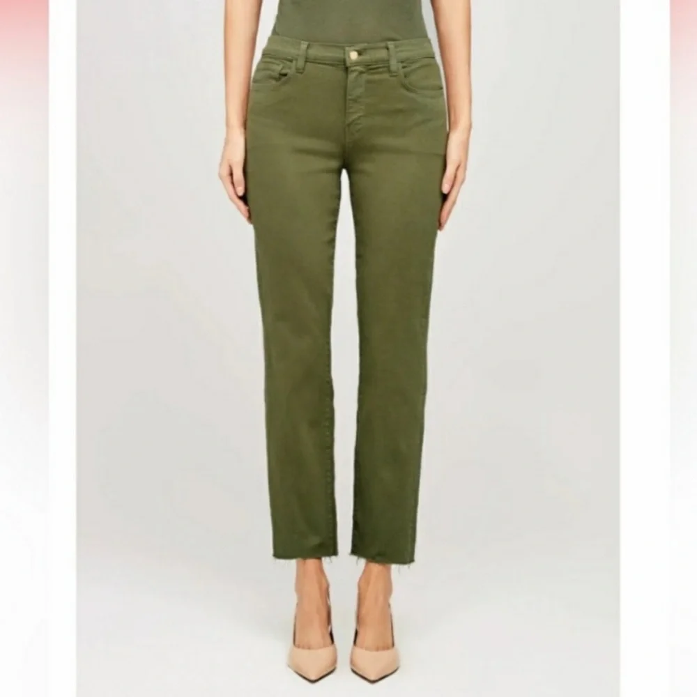L’agence Sada H/R Crop Slim Jean in Basil